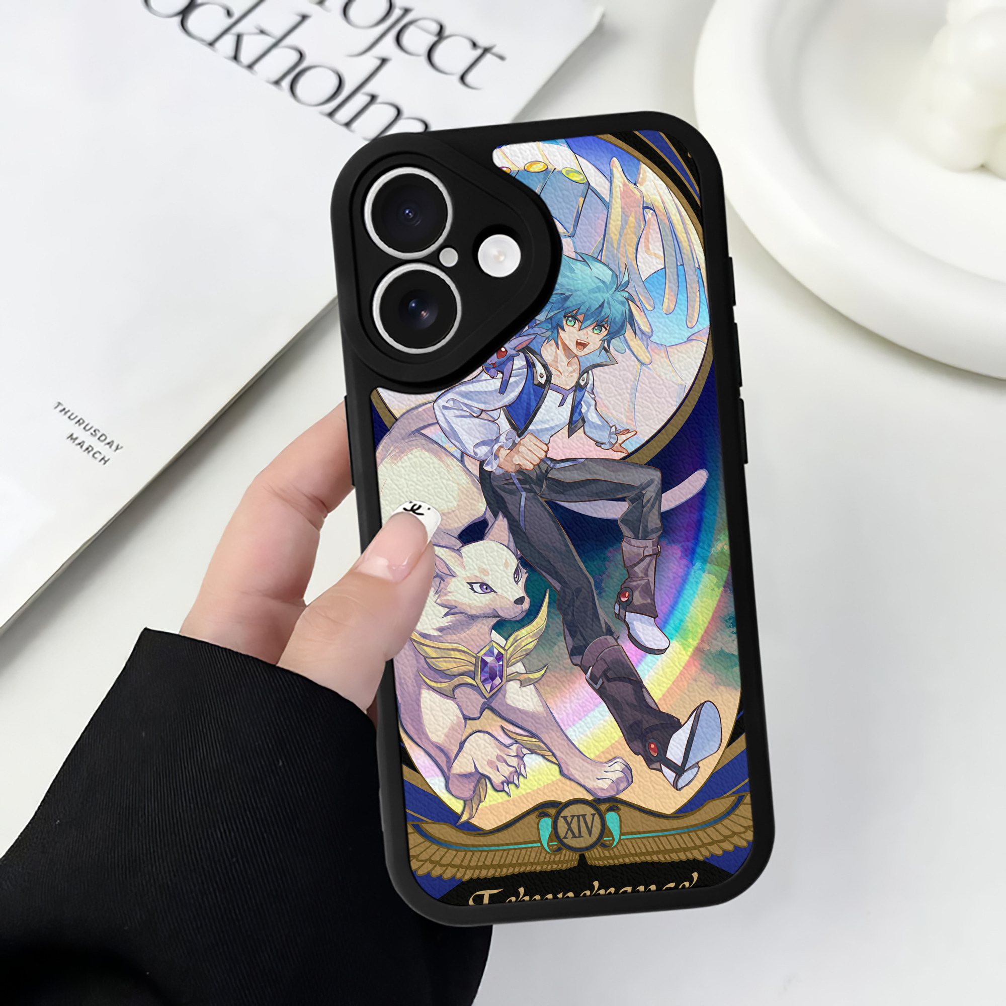（画像用） 遊☆戯☆王 Yu-Gi-Oh! 【iPhone 16シリーズ対応】シリコンスマホケース（レザー調） 材質：シリコン